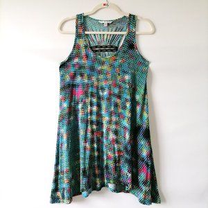 Cabi Womens Multicolor Sleeveless Dot Print Flowy Scoop Neck Tank Boho Dress XS